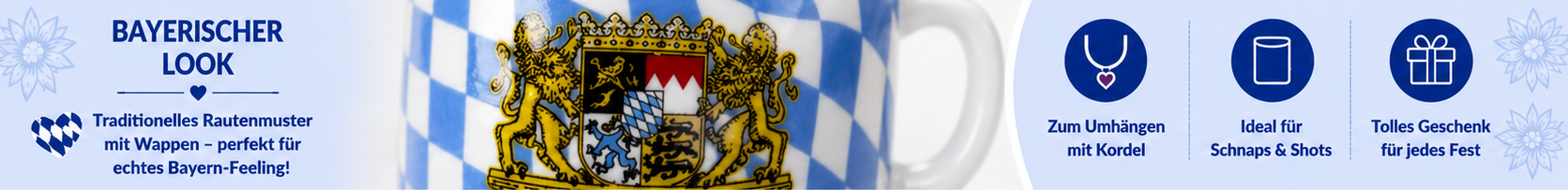 Detailansicht des Bayern-Wappens auf dem Mini-Krug